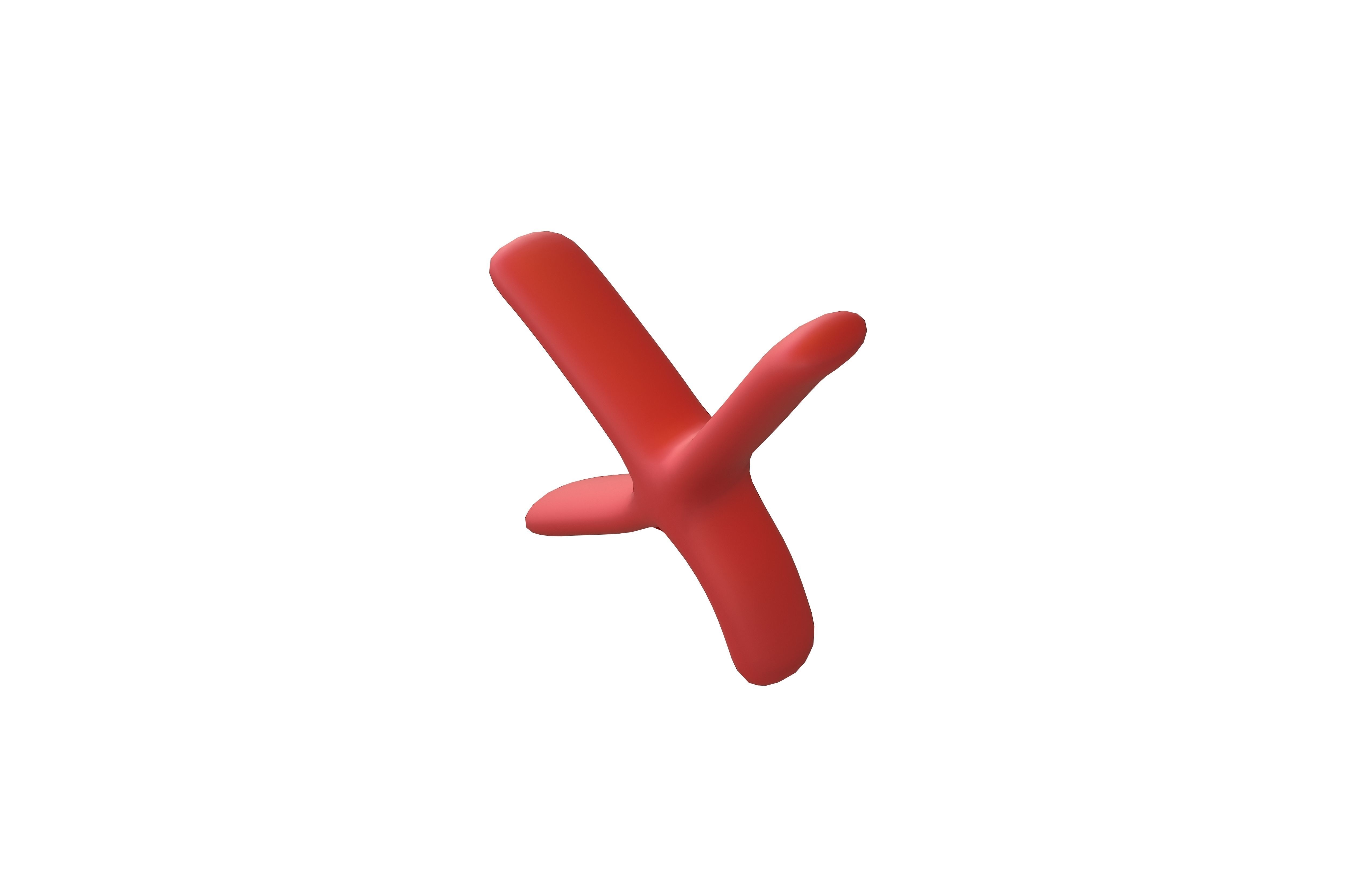 Suzhou Numerals Four V1 002 Low-poly 3D model_3