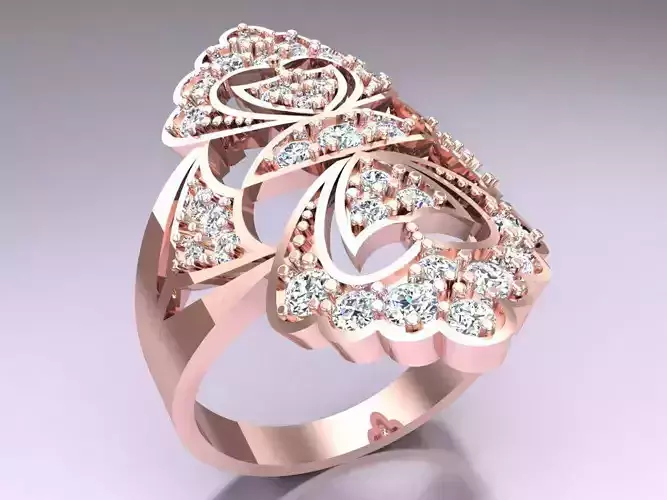 Diamond Ring - Womens Rings - SN66 3D print model