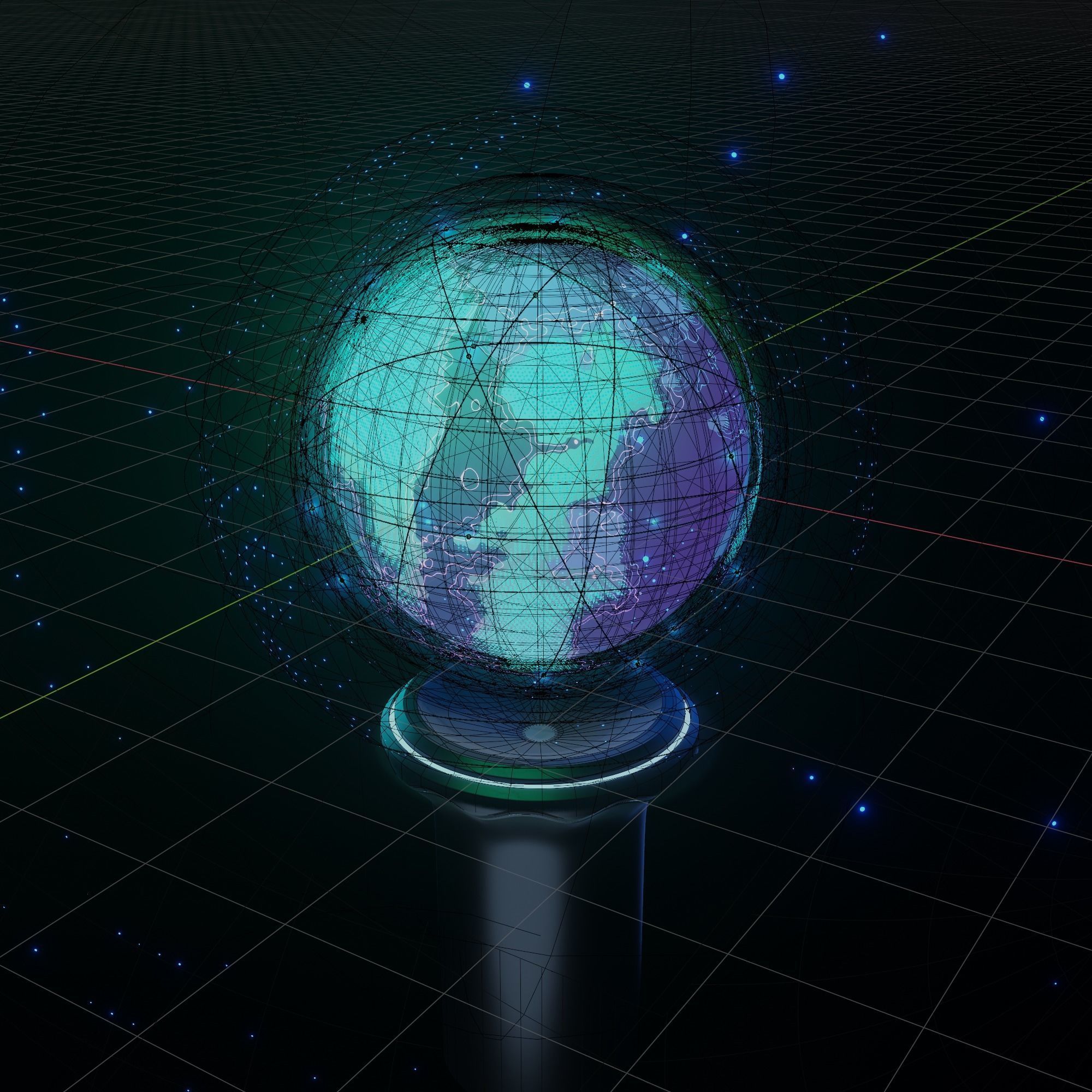 Hologram of the planet on the table procedural material 3D model_7