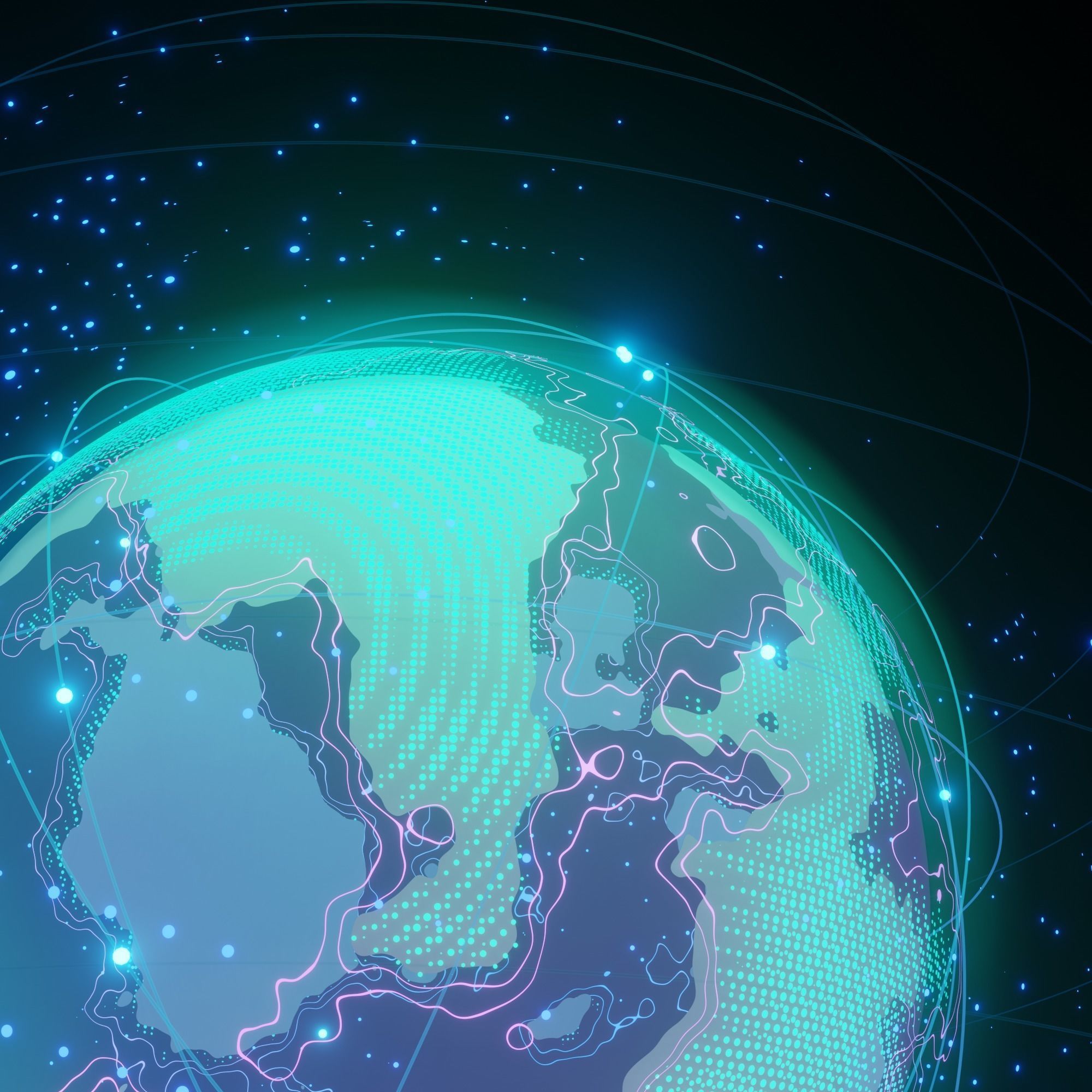 Hologram of the planet on the table procedural material 3D model_3