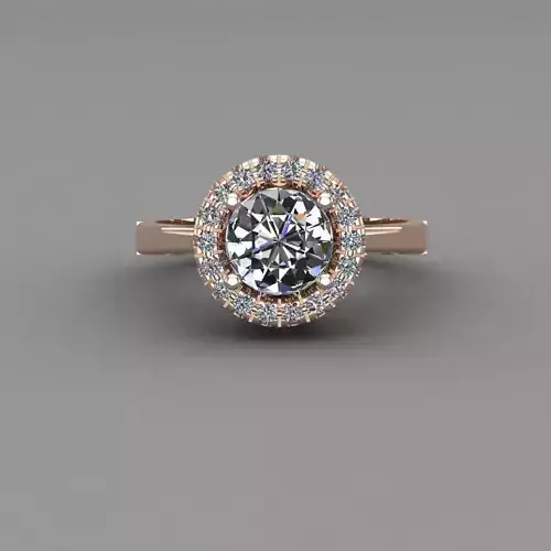 Rose Gold Women Diamond Ring 3D print model
