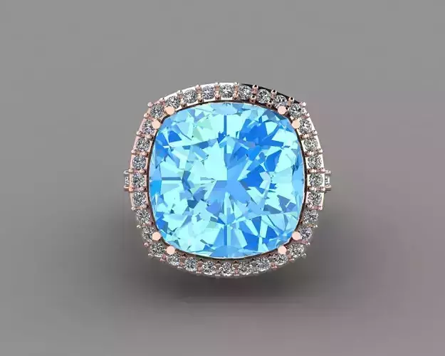 Rose Gold Women Diamond Ring 3D print model