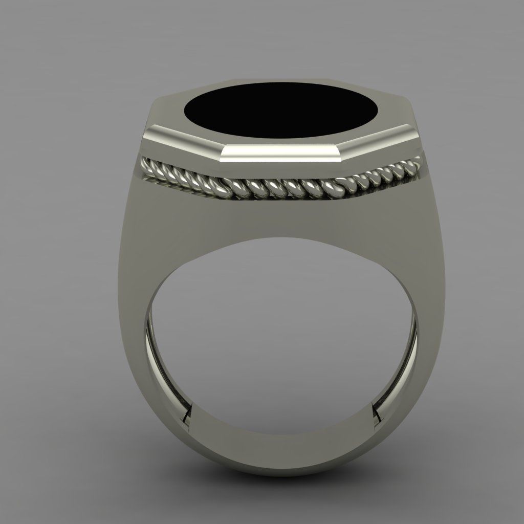 Rose Gold Men Diamond Ring 3D print model 3D print model_3