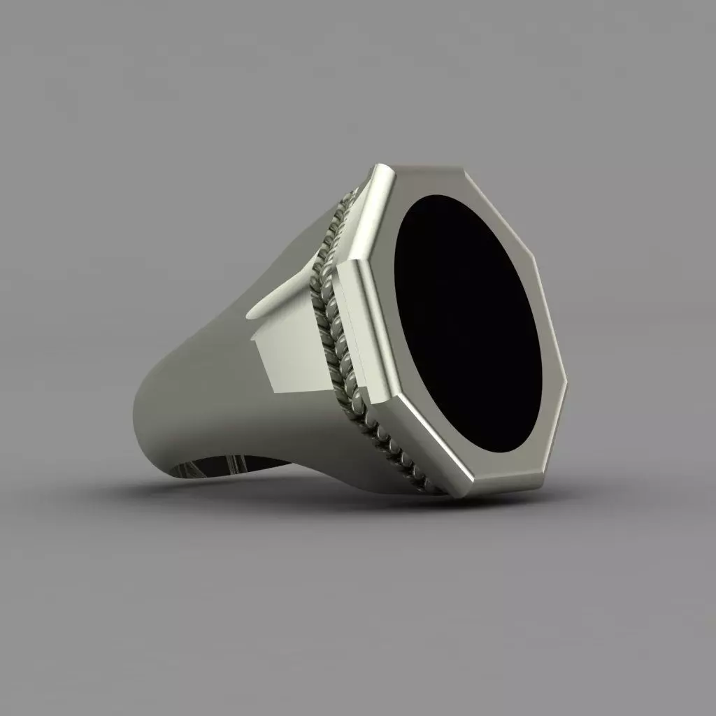 Rose Gold Men Diamond Ring 3D print model 3D print model_0