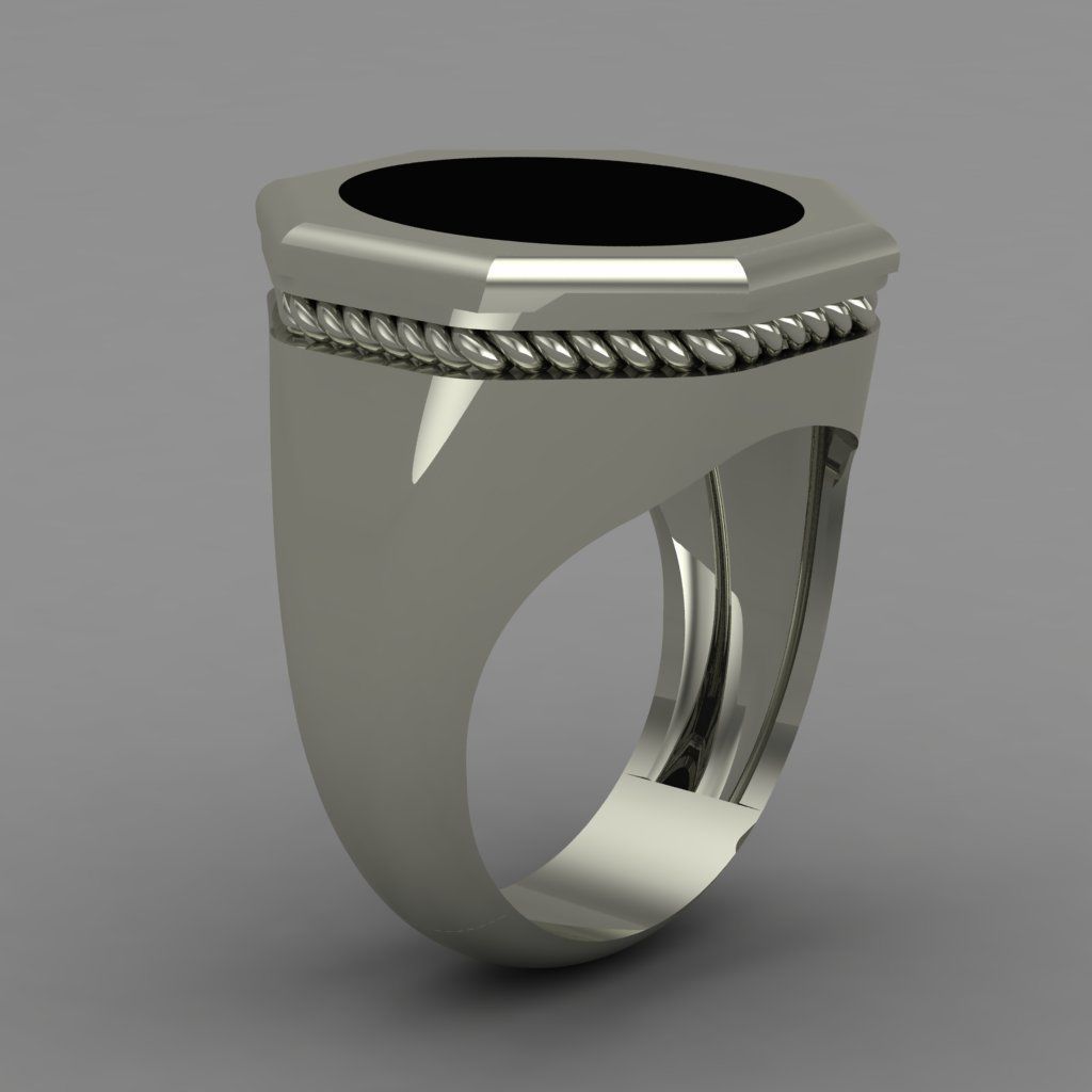 Rose Gold Men Diamond Ring 3D print model 3D print model_2