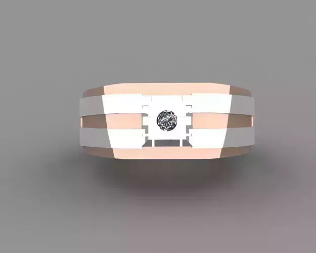 Rose Gold Men Diamond Ring 3D print model