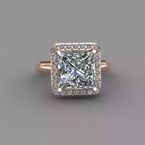 Rose Gold Women Diamond Ring 3D print model