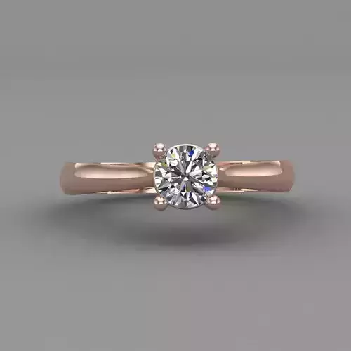 Rose Gold Women Diamond Ring 3D print model