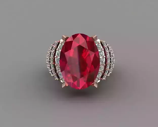 Rose Gold Men Diamond Ring 3D print model 3D print model
