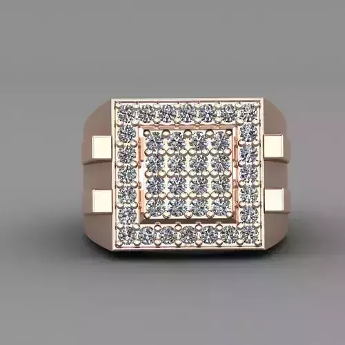 Rose Gold Women Diamond Ring 3D print model 3D print model