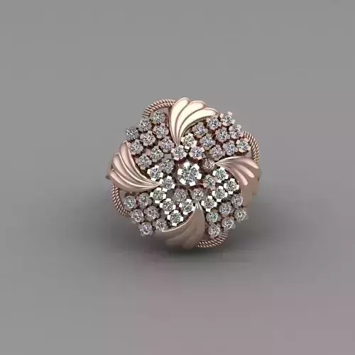 Rose Gold Women Diamond Ring 3D print model