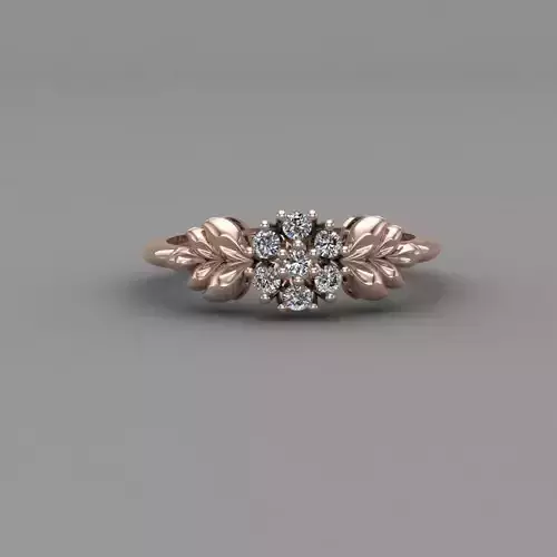 Rose Gold Women Diamond Ring 3D print model