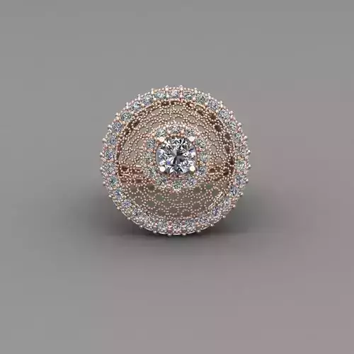 Rose Gold Women Diamond Ring 3D print model