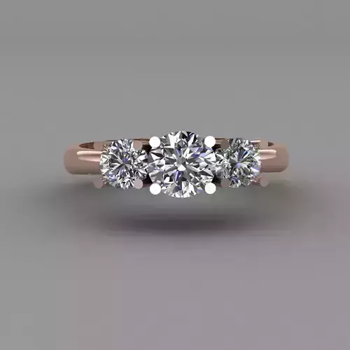 Rose Gold Women Diamond Ring 3D print model