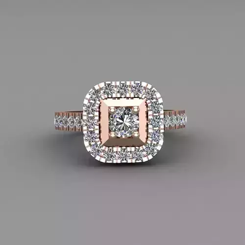 Rose Gold Women Diamond Ring 3D print model 3D print model