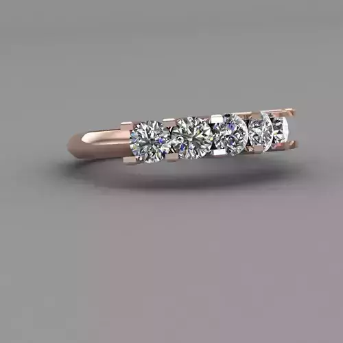 Rose Gold Women Diamond Ring 3D print model