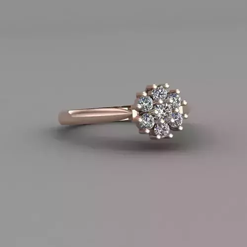 Rose Gold Women Diamond Ring 3D print model 3D print model