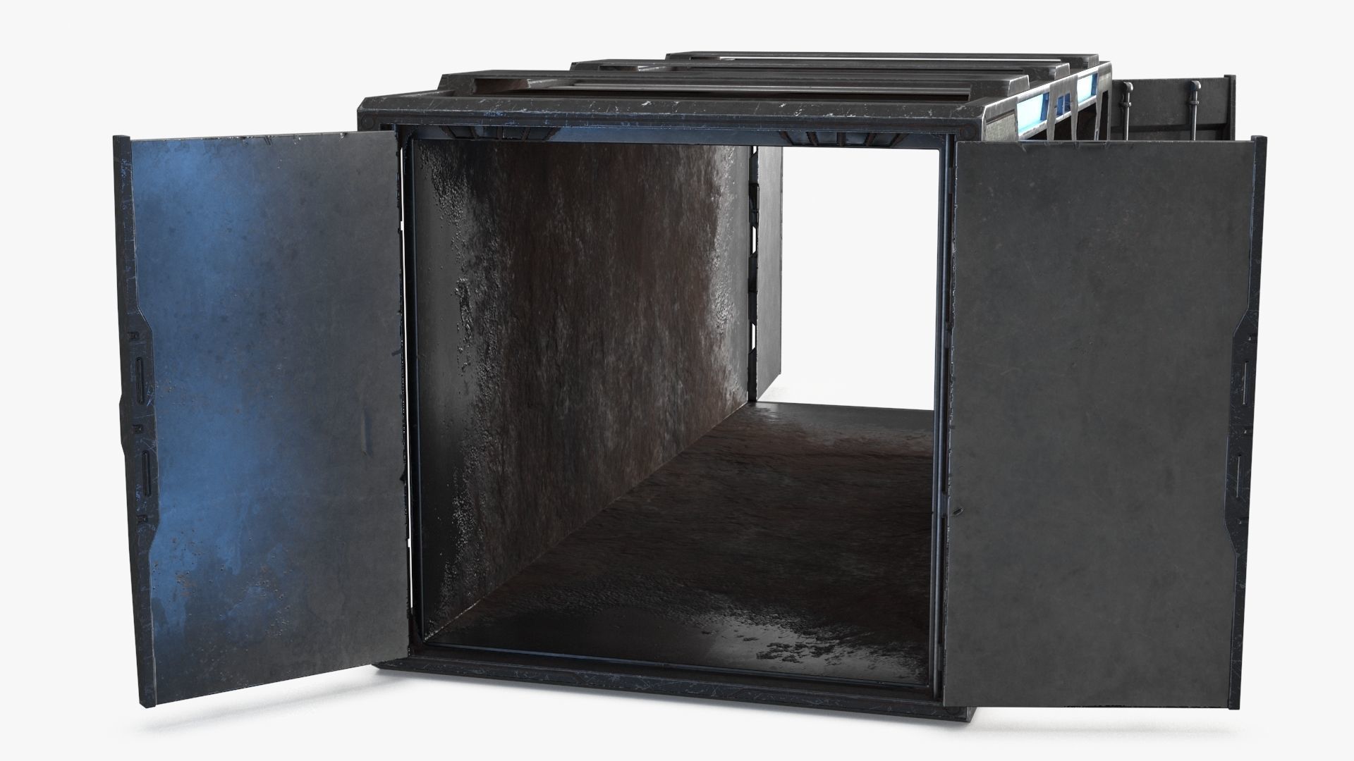 Sci-fi Container set of 3 v1 Low-poly 3D model_11