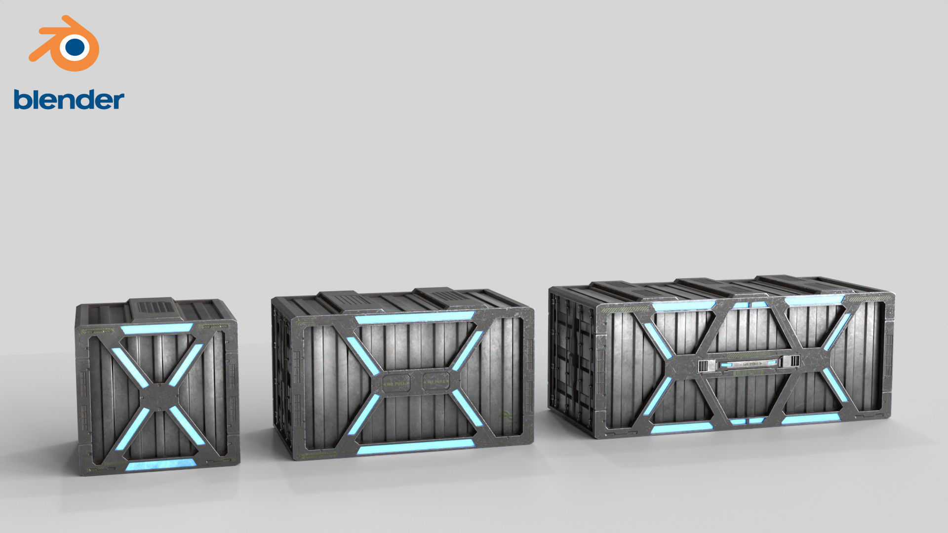 Sci-fi Container set of 3 v1 Low-poly 3D model_22