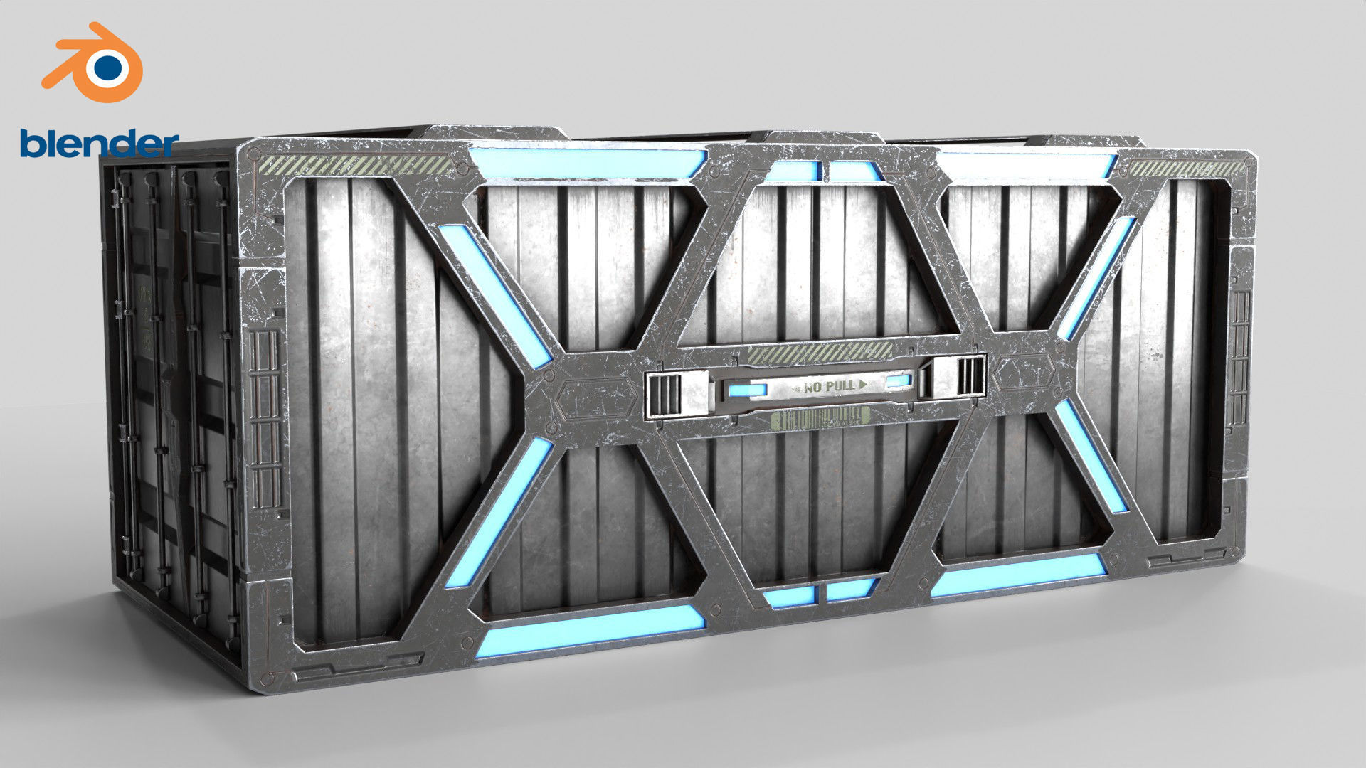 Sci-fi Container set of 3 v1 Low-poly 3D model_23