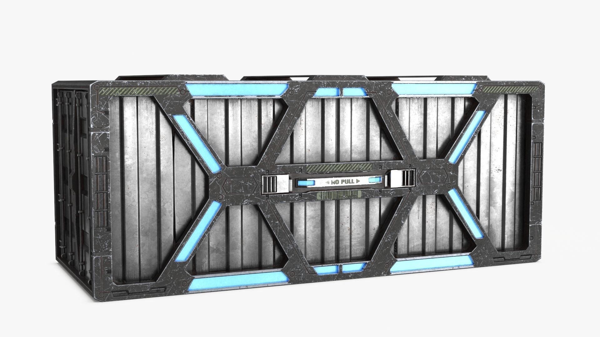 Sci-fi Container set of 3 v1 Low-poly 3D model_2