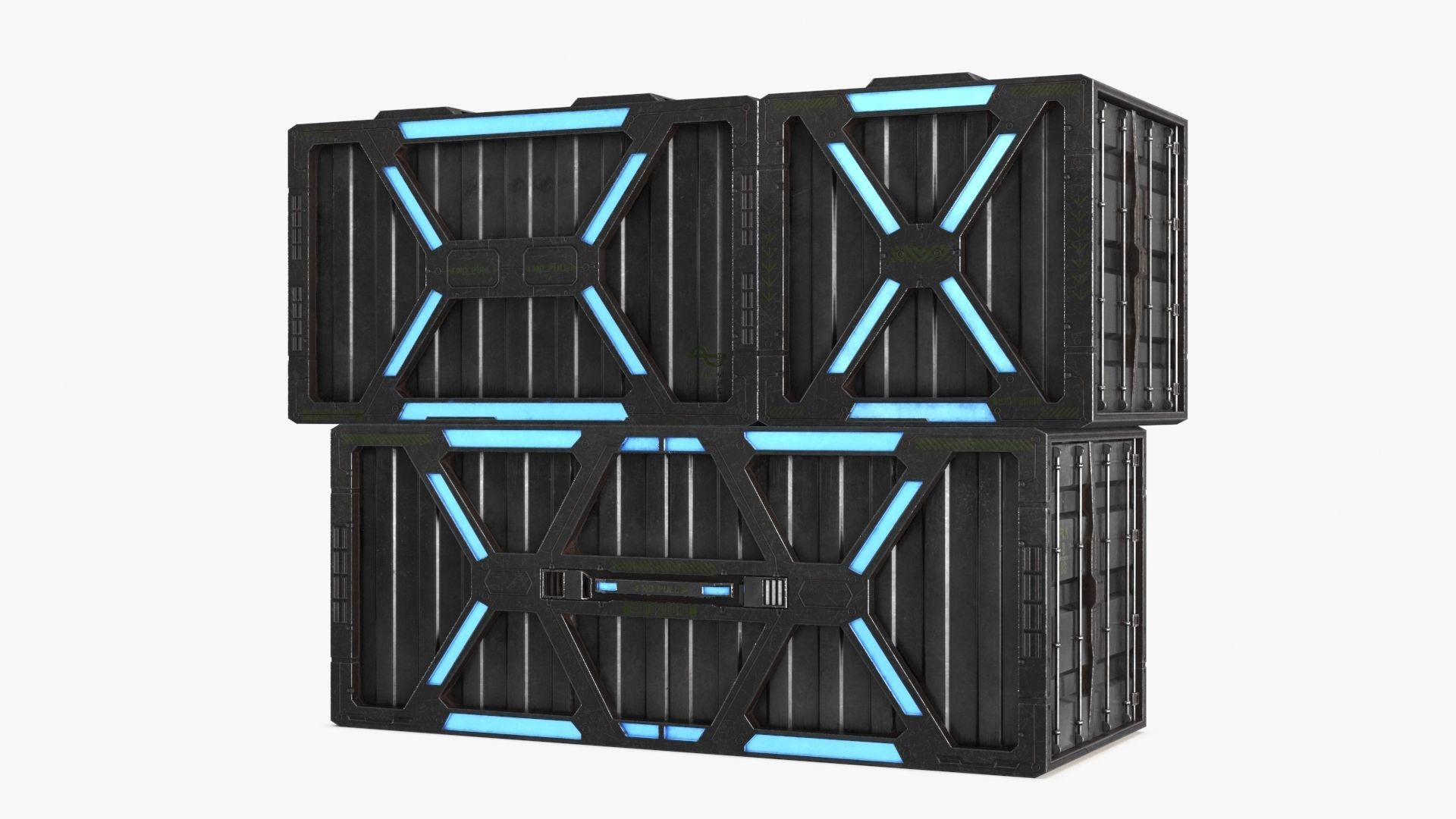 Sci-fi Container set of 3 v1 Low-poly 3D model_17