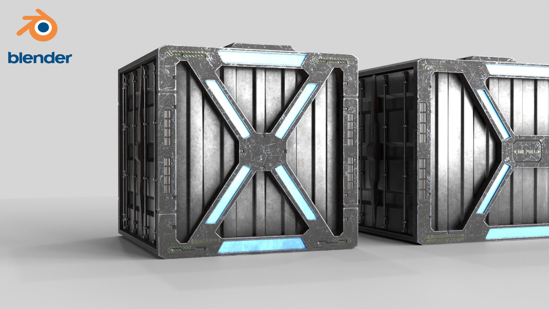 Sci-fi Container set of 3 v1 Low-poly 3D model_25
