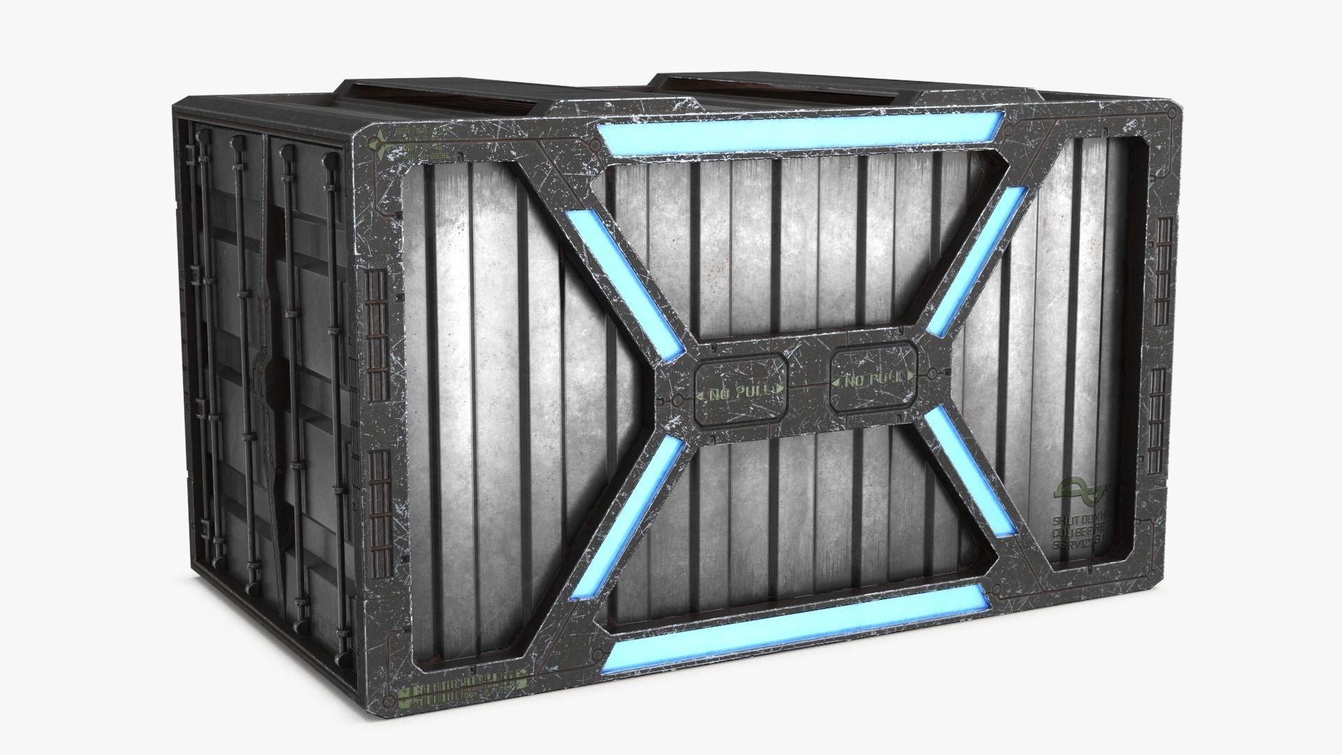 Sci-fi Container set of 3 v1 Low-poly 3D model_5