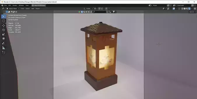 Chinese Candle Lantern Free low-poly 3D model