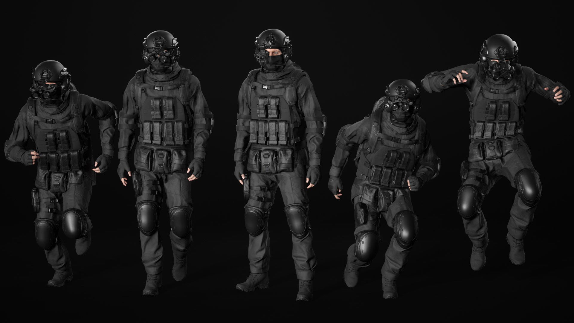 Man - Military Uniform 4 - Modular - Rigged Low-poly 3D model_27