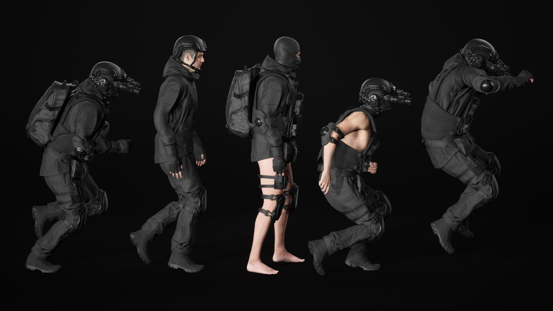 Man - Military Uniform 4 - Modular - Rigged Low-poly 3D model_19