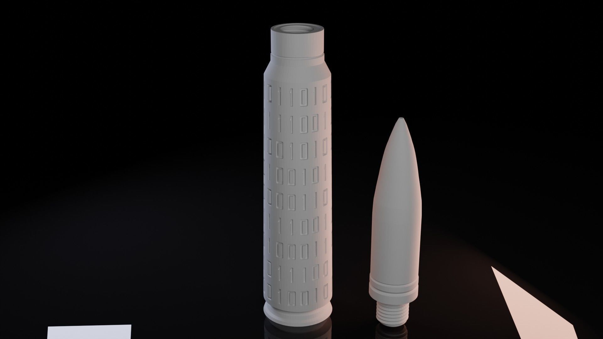 3D Printable A-10 Cyber Bullet 30mm Binary Bullet 3D print model_1