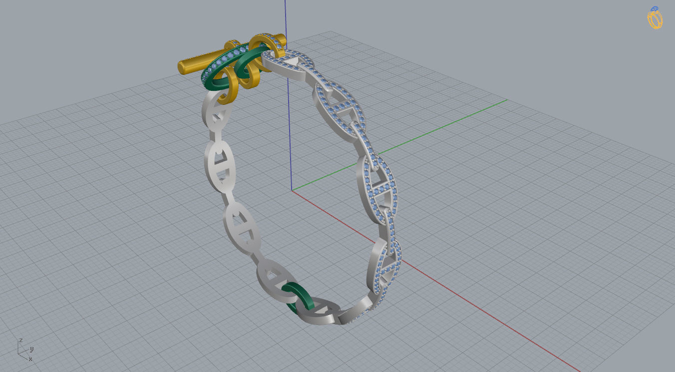 Hermes Bracelet  3D print model_10