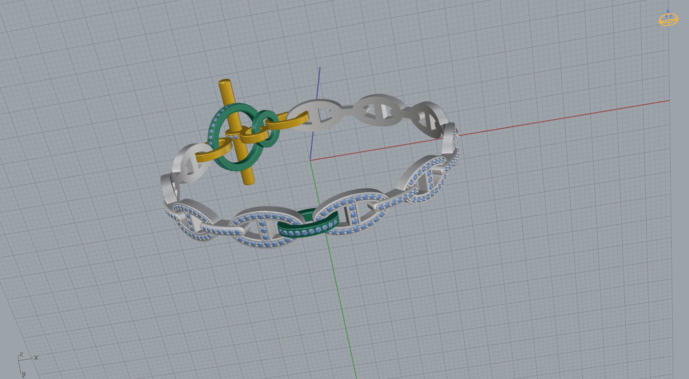 Hermes Bracelet  3D print model_11