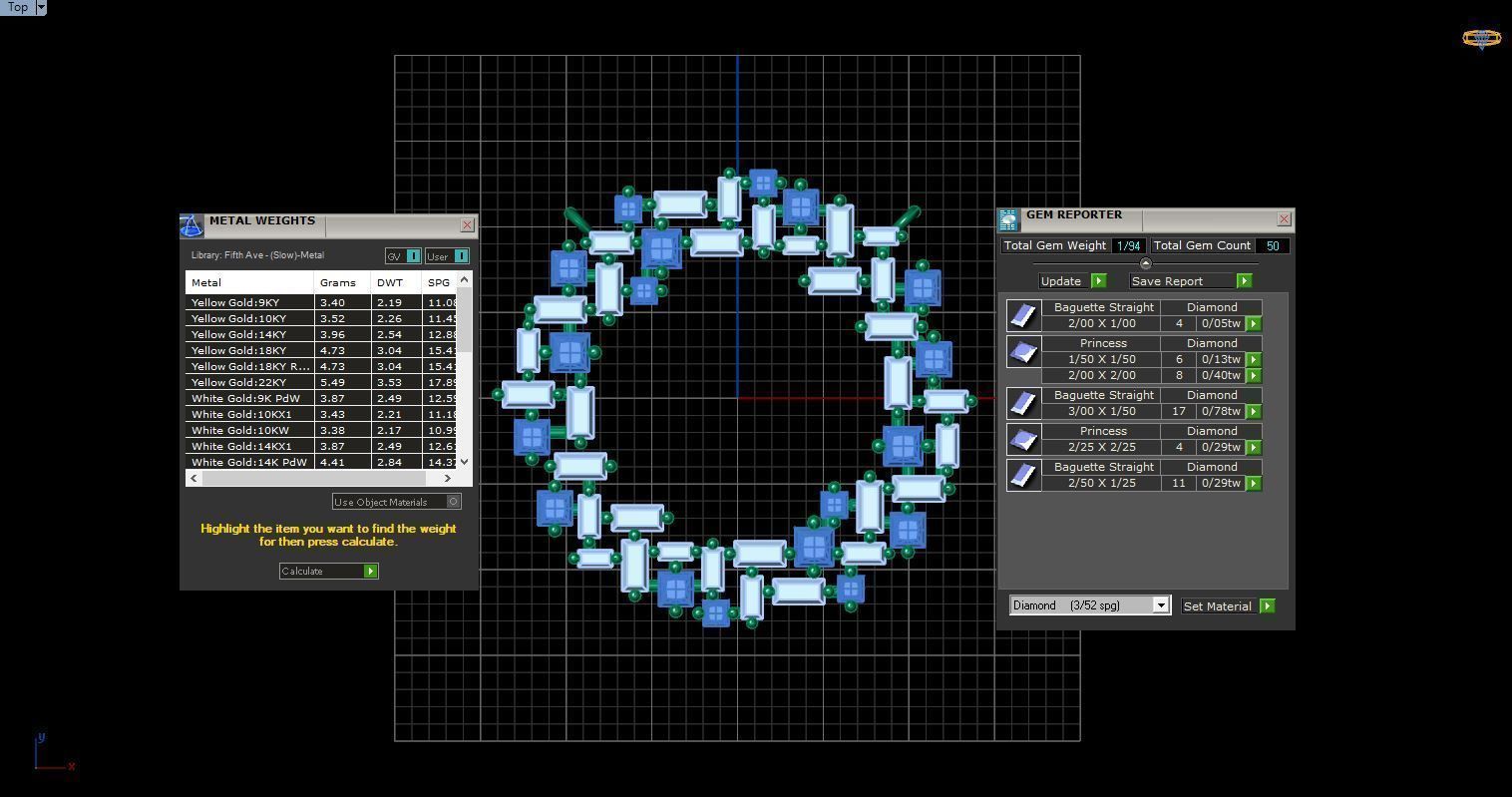 The Princess and Baguette Gem Stone Pendant Free 3D print model_2