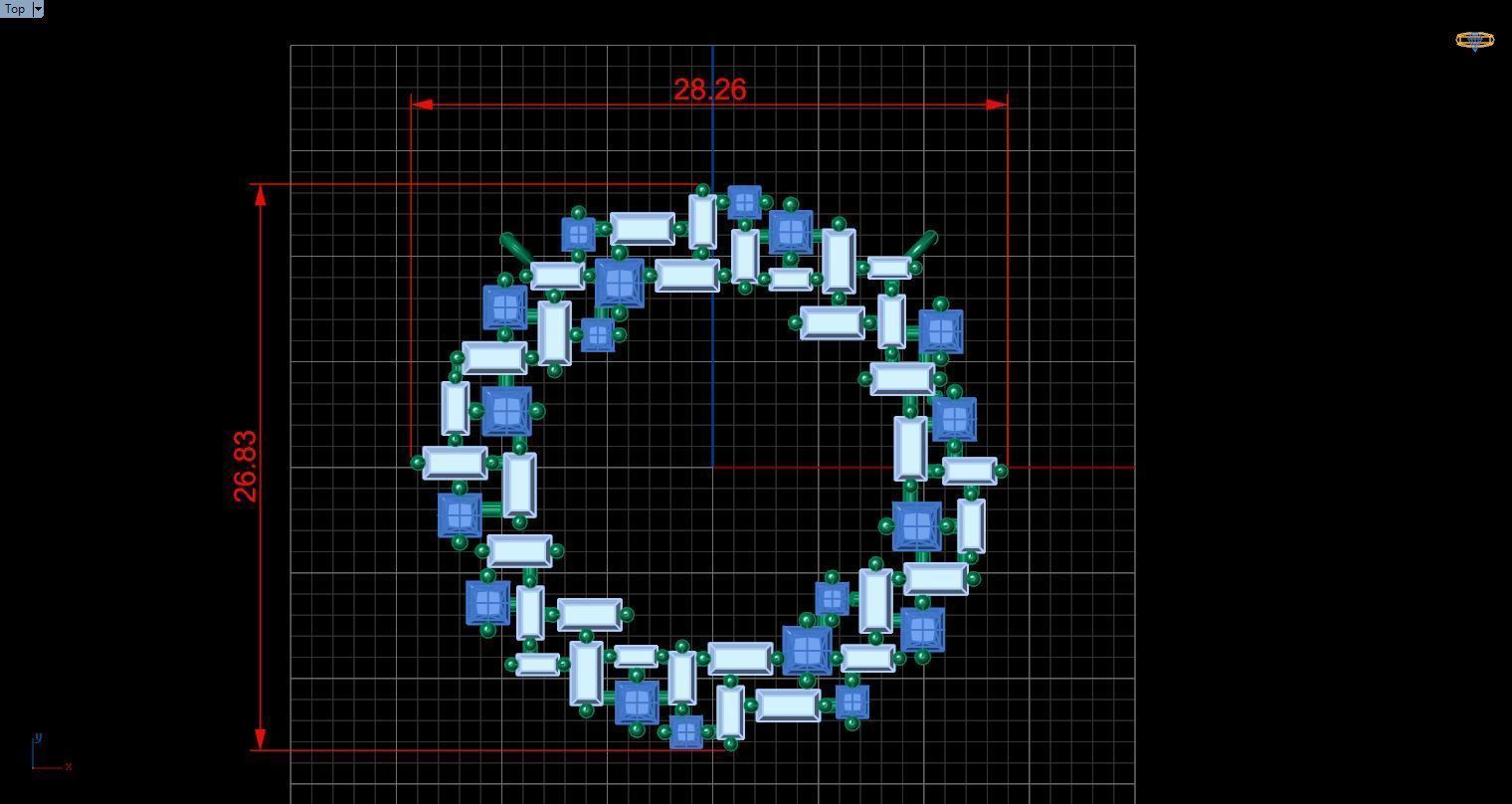 The Princess and Baguette Gem Stone Pendant Free 3D print model_5