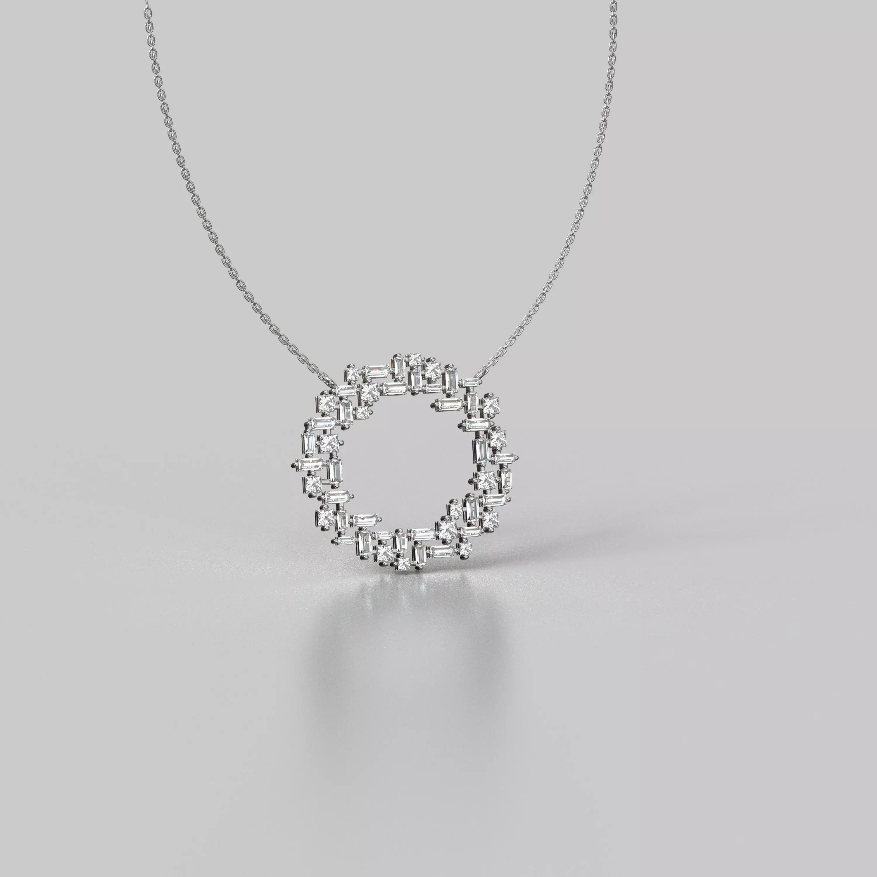 The Princess and Baguette Gem Stone Pendant Free 3D print model_0