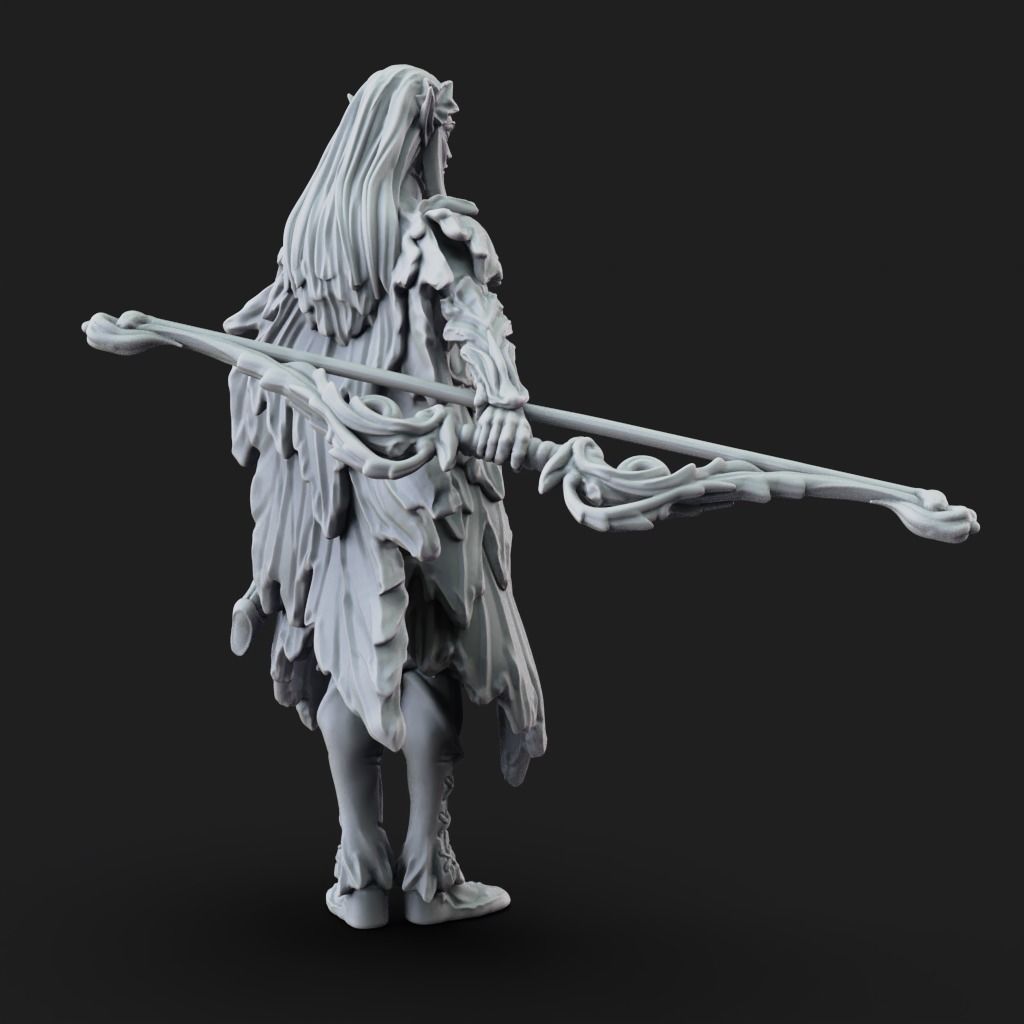 Eladrin Autumn - 3D Printable TTRPG - PRESUPPORTED - 32mm 3D print model_9