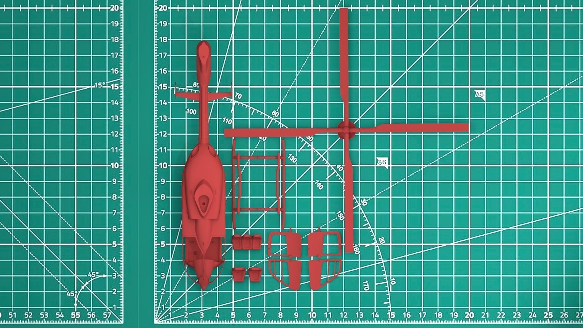 H135 Helicopter 3D print Model 3D print model_9