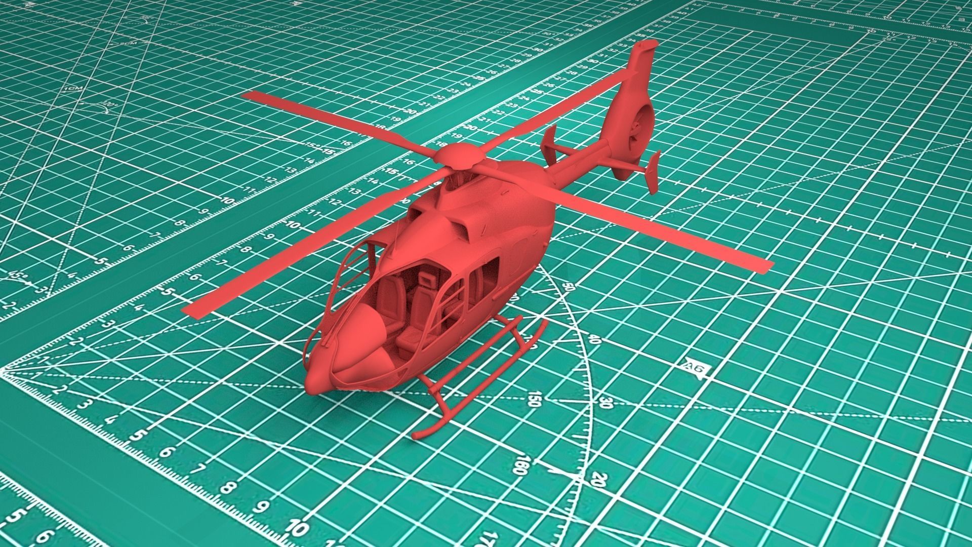 H135 Helicopter 3D print Model 3D print model_4