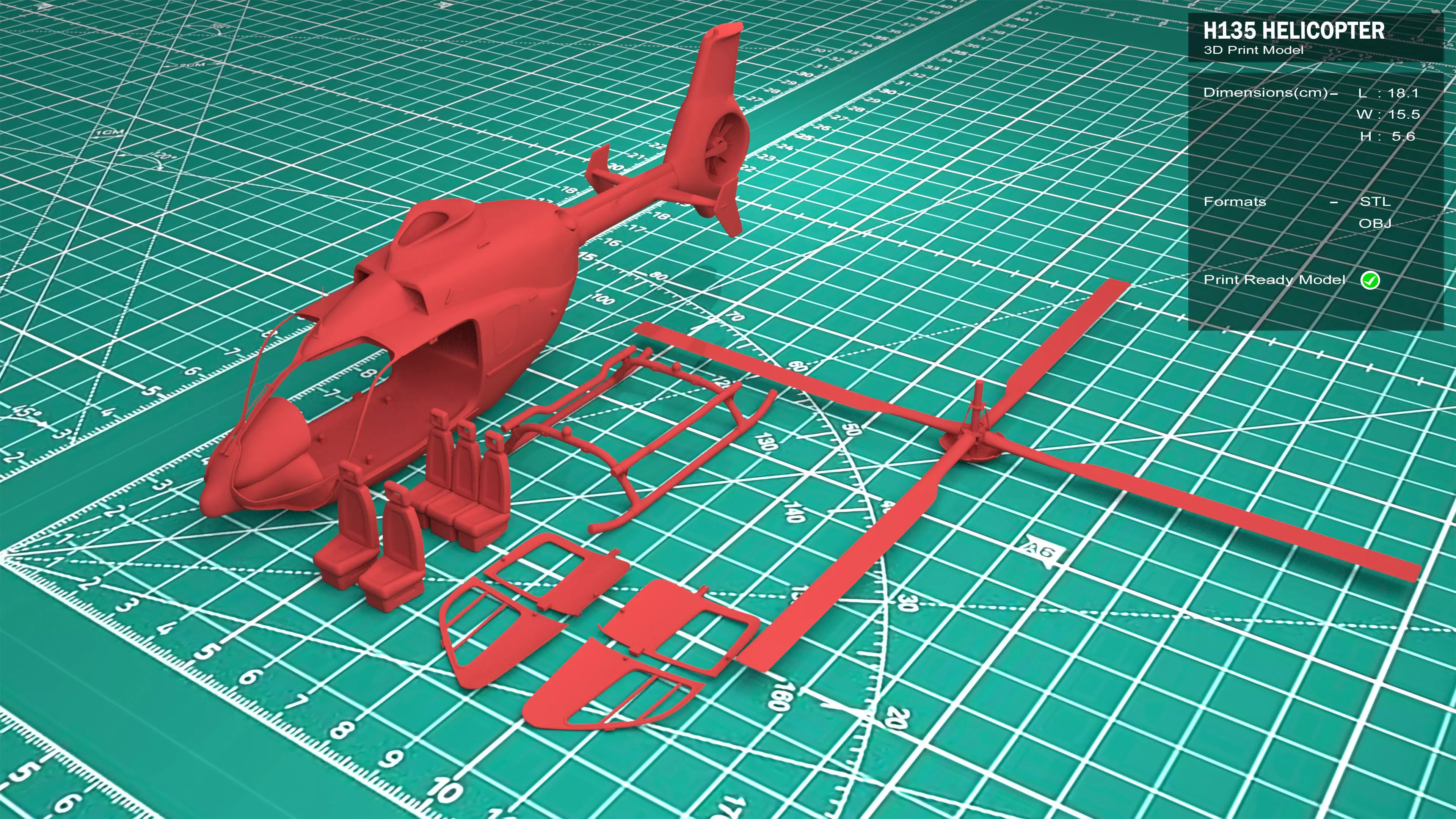 H135 Helicopter 3D print Model 3D print model_0