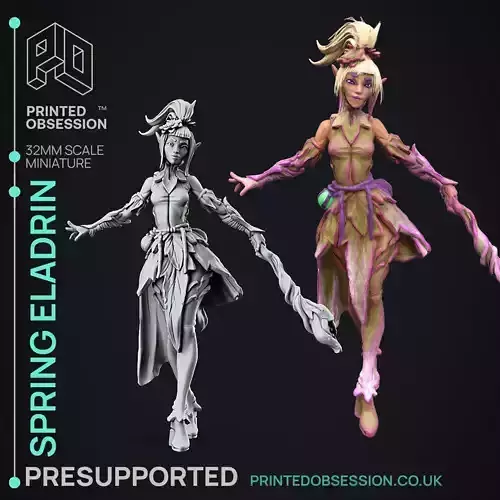 Eladrin Spring - 3D Printable TTRPG - PRESUPPORTED - 32mm