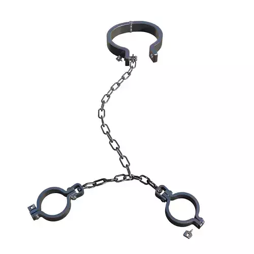 Legs Hand And Neck Steel Shackles Low-poly 3D model