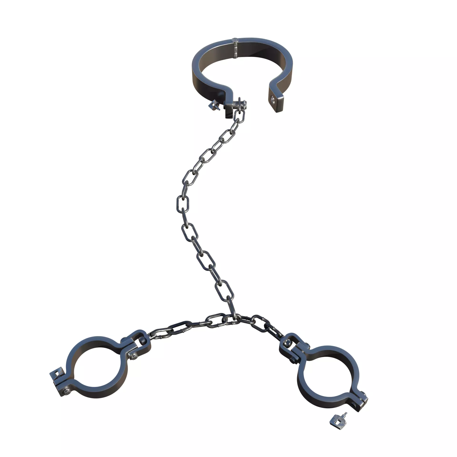 Legs Hand And Neck Steel Shackles Low-poly 3D model_0