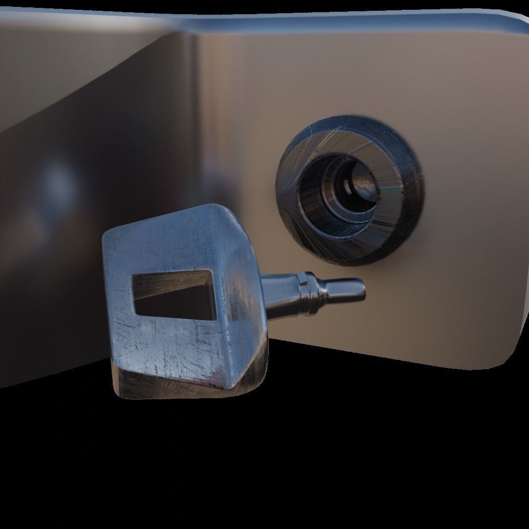 Legs Hand And Neck Steel Shackles Low-poly 3D model_7