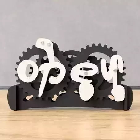 Folding open and close sign 3D print model