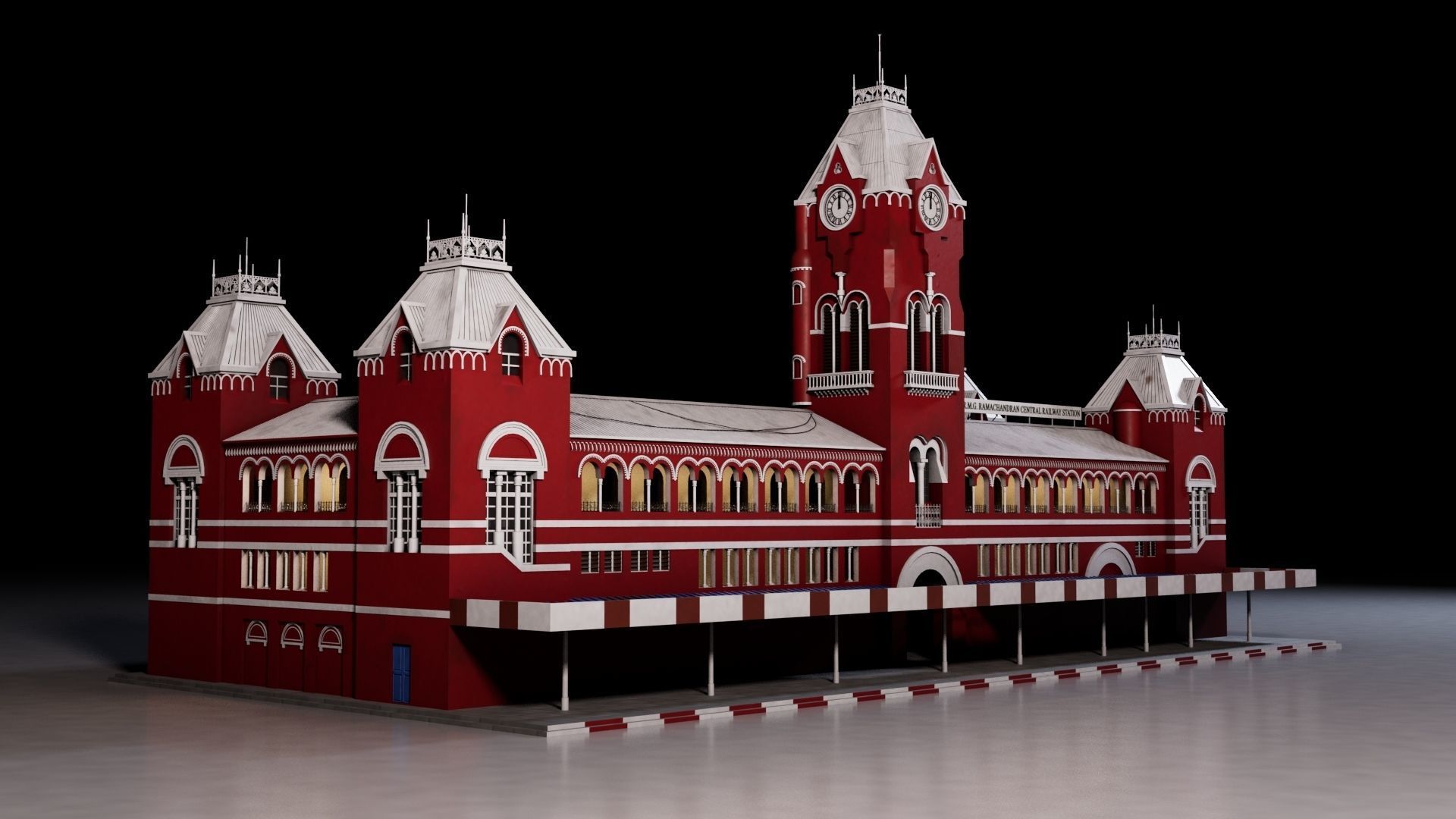 Chennai Central Railway Station - 3D Model 3D model_1