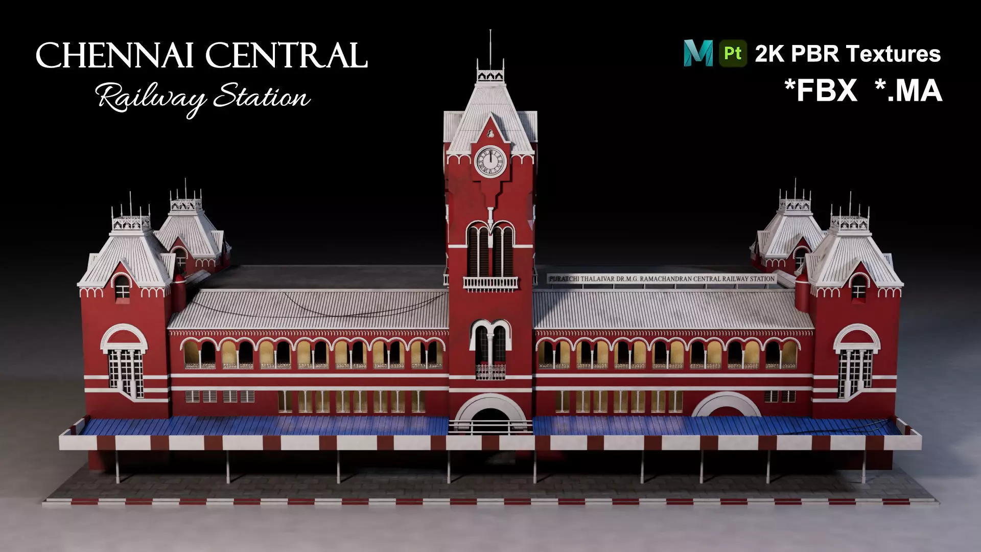 Chennai Central Railway Station - 3D Model 3D model_0