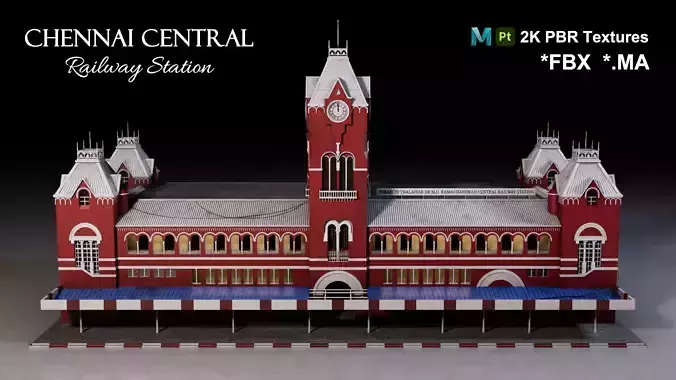 Chennai Central Railway Station - 3D Model