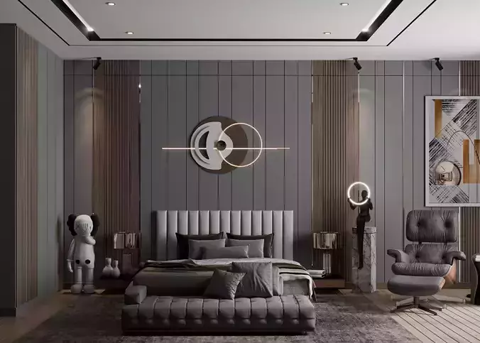  Modern luxury style bedroom 3D model